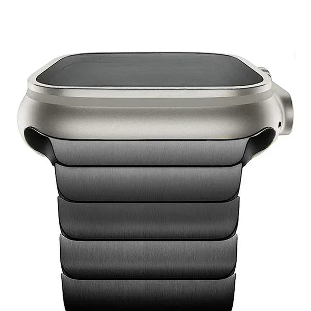 Metal Link Strap in Stainless Steel for Apple Watch 38/40/41, 42, 44/45, 46 & 49mm with Butterfly Clasp in 7 Colours