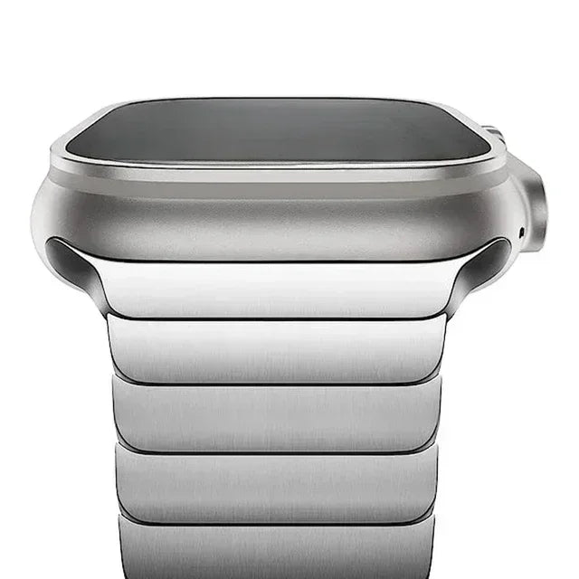 Metal Link Strap in Stainless Steel for Apple Watch 38/40/41, 42, 44/45, 46 & 49mm with Butterfly Clasp in 7 Colours