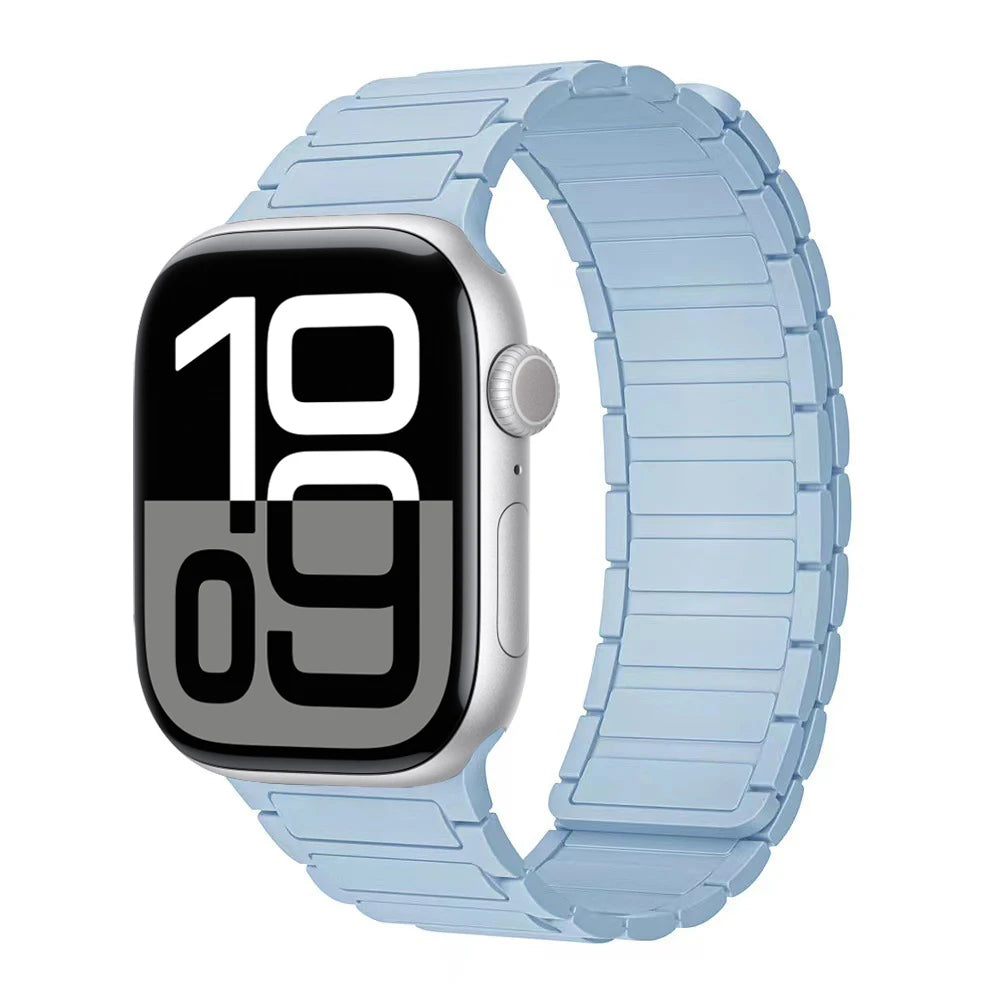 Magnetic Silicone Strap for Apple Watch 40/41/42mm and 44/45/46/49mm, Unisex Band in 8 Solid Colours