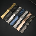 Metal Link Strap in Stainless Steel for Apple Watch 38/40/41, 42, 44/45, 46 & 49mm with Butterfly Clasp in 7 Colours