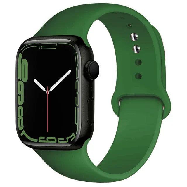 Cactus Green Soft Silicone Strap for Apple Watch 38/40/41/42 and 42/44/45/46/49mm in S/M and M/L, Series, SE and Ultra