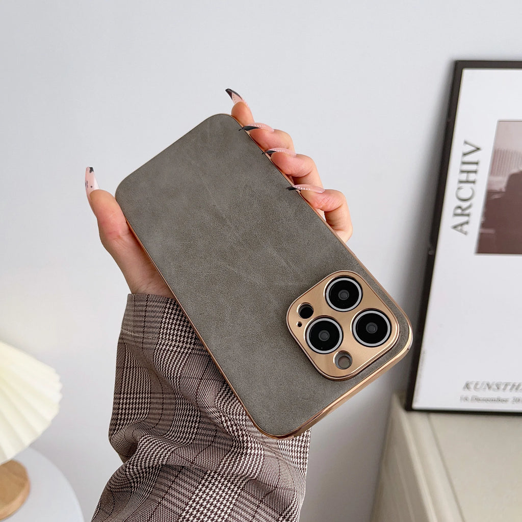 Leather-Look Phone Case for iPhone 17 Pro Max, 17 Pro, 17, Air, 16, 15 & 14 Series with Matte Anti-Fingerprint Finish
