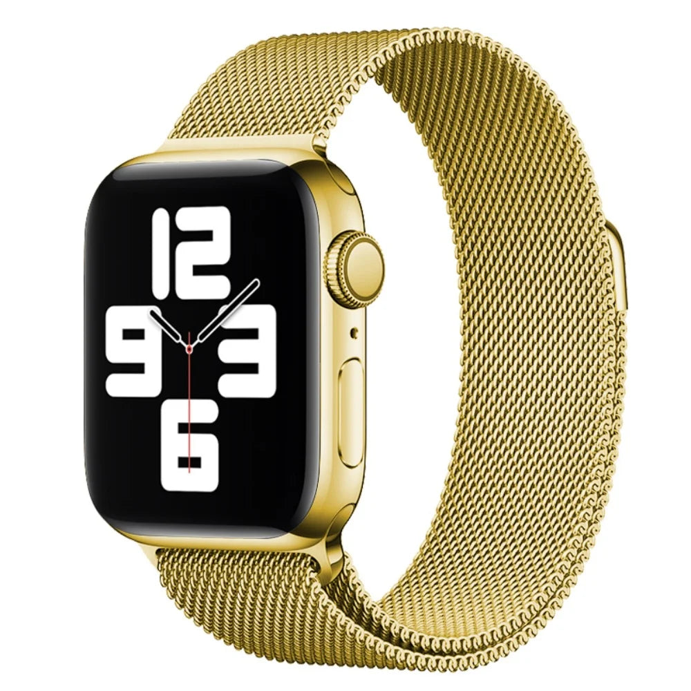Stainless Steel Mesh Loop Strap with Magnetic Closure for Apple Watch Series 11 to 3, SE & Ultra, 38–49mm Cases