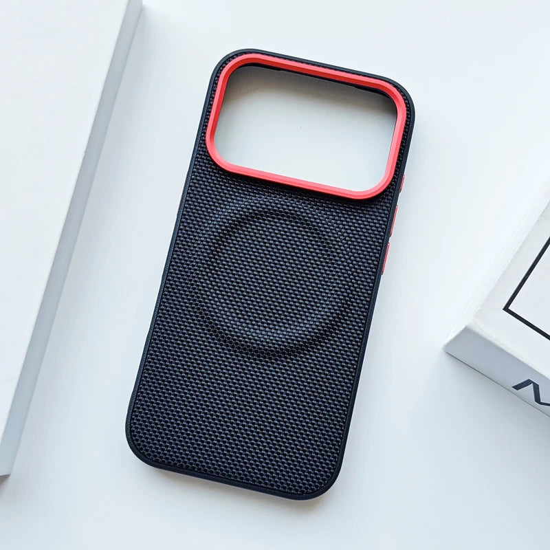 Woven Texture Magnetic Case for iPhone 17 Pro Max, 17 Pro, 17, Air & 18 Pro Series, PU Leather and TPU Cover with Camera