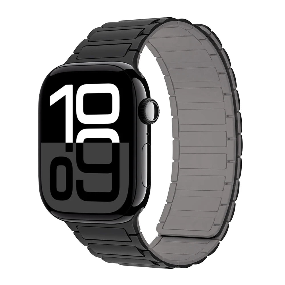 Magnetic Silicone Strap for Apple Watch 40/41/42mm and 44/45/46/49mm, Unisex Band in 8 Solid Colours