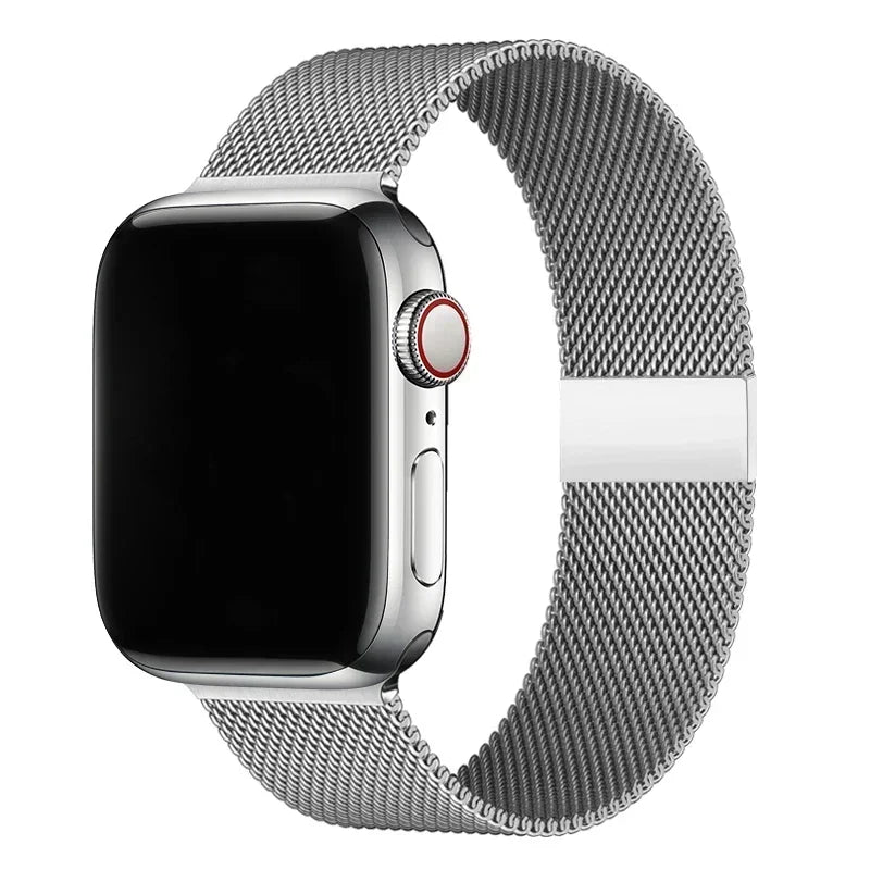 Graphite Grey Stainless Steel Mesh Watch Strap with Magnetic Clasp for Apple Watch 38/40/41mm & 42/44/45/49mm - Metal Ba