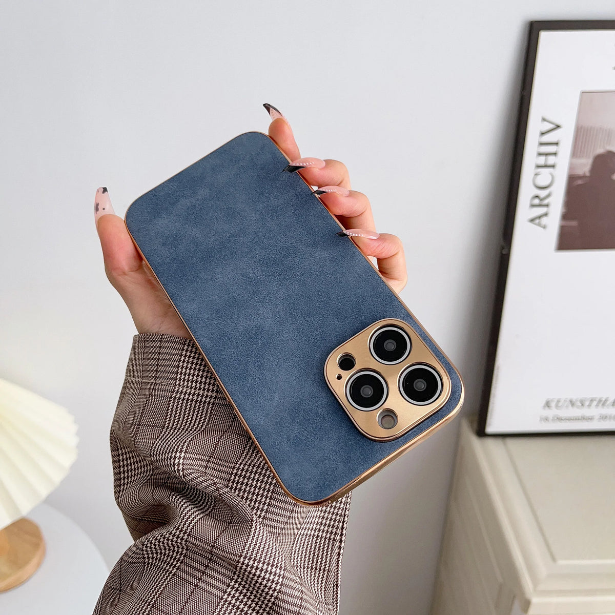 Leather-Look Phone Case for iPhone 17 Pro Max, 17 Pro, 17, Air, 16, 15 & 14 Series with Matte Anti-Fingerprint Finish