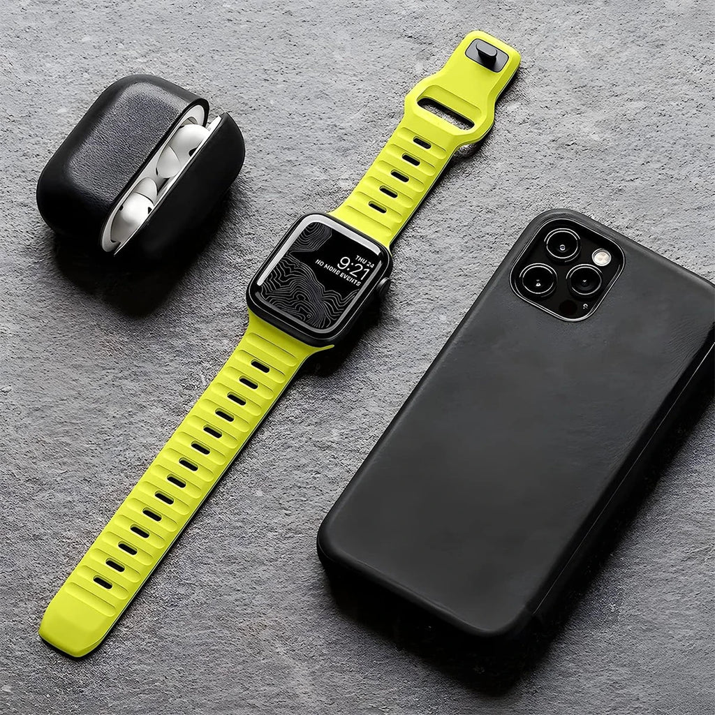 Silicone Sport Strap for Apple Watch Series, SE and Ultra – 38/40/41mm and 42/44/45/49mm Cases, Soft Unisex Band