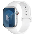 White Silicone Strap for Apple Watch 38/40/41mm & 42/44/45/49mm - Smooth Flexible Band in S/M or M/L Lengths