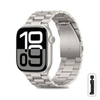 Stainless Steel Bracelet Strap for Apple Watch Series, SE & Ultra 38mm to 49mm in Silver, Gold, Rose Gold, Starlight & Black