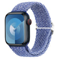 Blue Braided Nylon Stretch Strap for Apple Watch 38/40/41mm and 42/44/45/49mm - Adjustable Band for Series, SE and Ultra