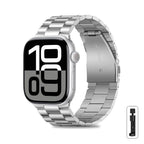Stainless Steel Bracelet Strap for Apple Watch Series, SE & Ultra 38mm to 49mm in Silver, Gold, Rose Gold, Starlight & Black