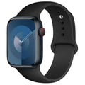 Black Silicone Strap for Apple Watch 38/40/41mm & 42/44/45/49mm - Smooth Flexible Band in S/M or M/L Lengths