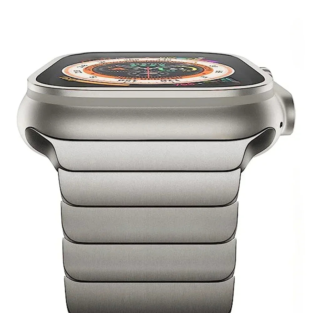 Metal Link Strap in Stainless Steel for Apple Watch 38/40/41, 42, 44/45, 46 & 49mm with Butterfly Clasp in 7 Colours