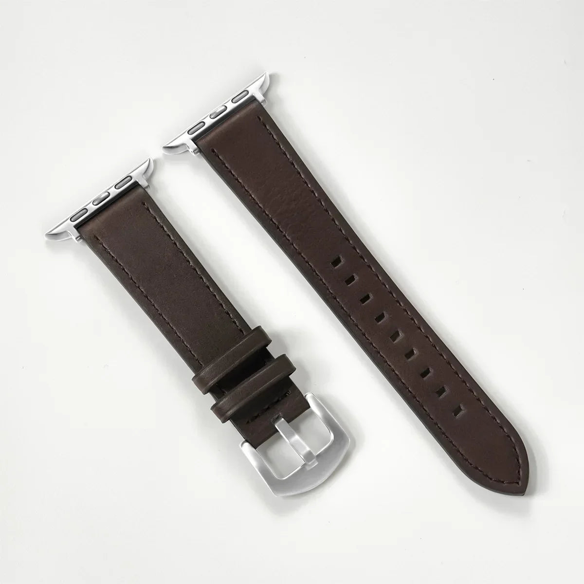 Classic PU Leather Strap for Apple Watch Series, SE & Ultra 38/40/41/42/44/45/46/49mm in Brown, Grey, Black & Blue
