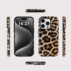 Tan Leopard Spot Phone Case for iPhone 16, 15 & 14 Series - Magnetic Soft TPU and PC Half-Wrapped Cover