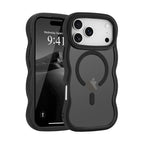 Wavy Edge Matte Phone Case for iPhone 18 Pro, 17, 16, 15 & 14 Series - Tinted Translucent PC and TPU Magnetic Cover
