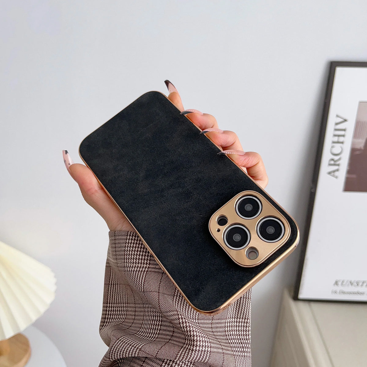 Leather-Look Phone Case for iPhone 17 Pro Max, 17 Pro, 17, Air, 16, 15 & 14 Series with Matte Anti-Fingerprint Finish