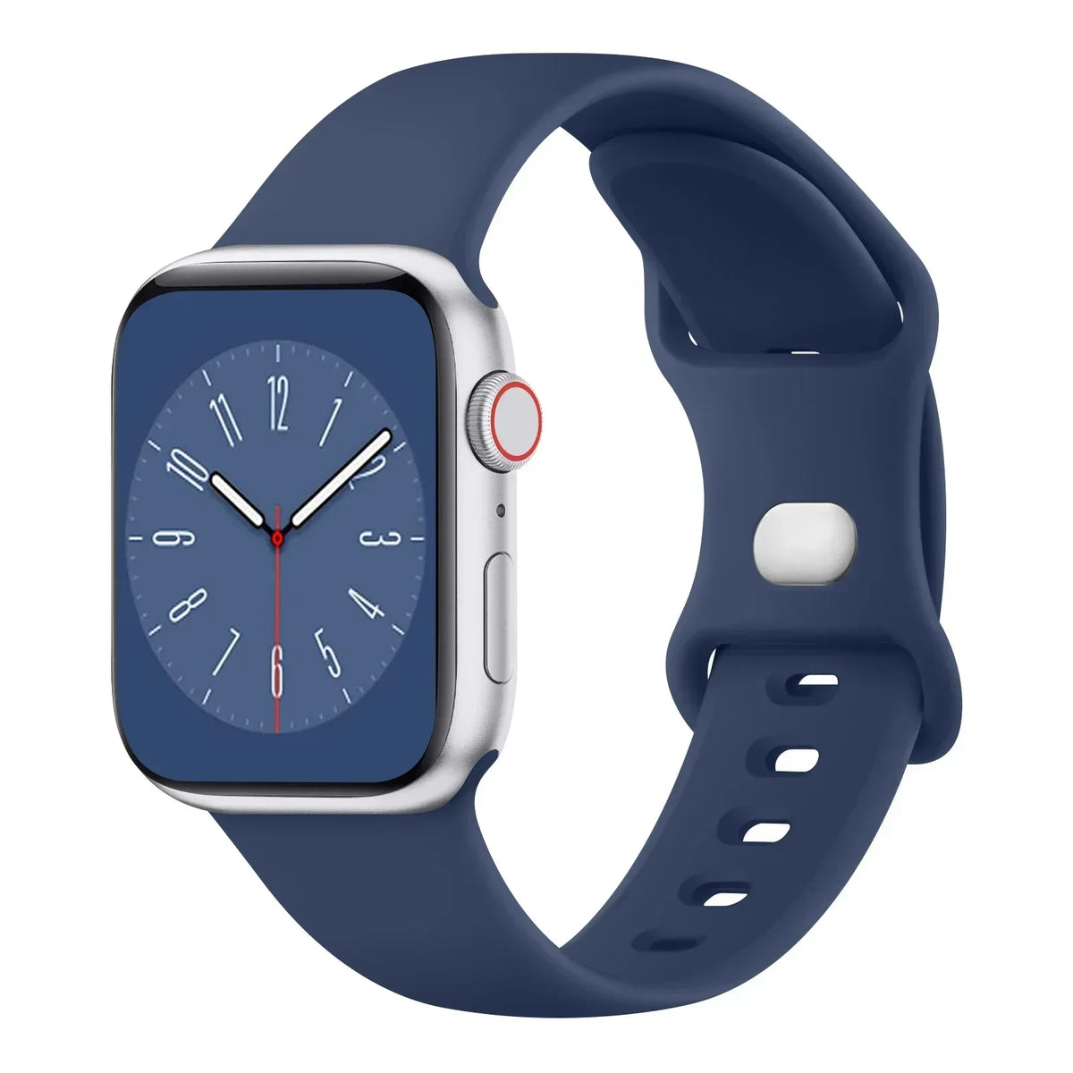 Soft Silicone Strap with Snap Button Fastening for Apple Watch 38–49mm Cases, Series 10 and Ultra Compatible Watch Band
