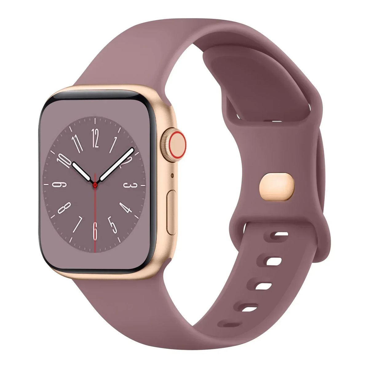 Soft Silicone Strap with Snap Button Fastening for Apple Watch 38–49mm Cases, Series 10 and Ultra Compatible Watch Band