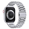 Three-Link Stainless Steel Strap with Folding Clasp for Apple Watch Series 11, 10, 9, 8, 7, SE & Ultra, 38–49mm Cases