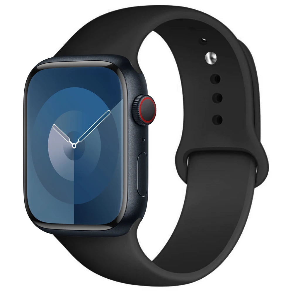 Midnight Blue Soft Silicone Strap for Apple Watch 40/41/42 and 44/45/46/49mm in S/M and M/L, for Series, SE and Ultra