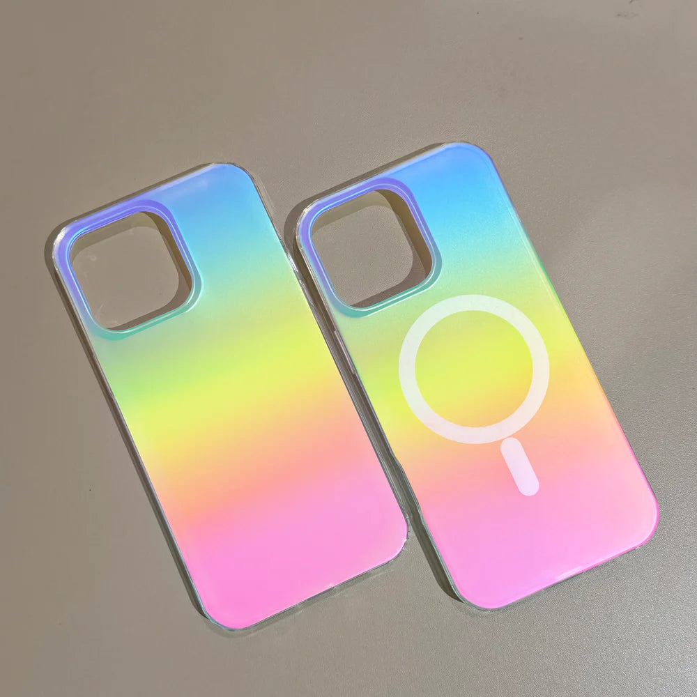 Aurora Gradient Matte Case for iPhone 17 Pro Max, 17 Pro, Air, 17, 16, 15 & 14 Series with Optional Magnetic Ring