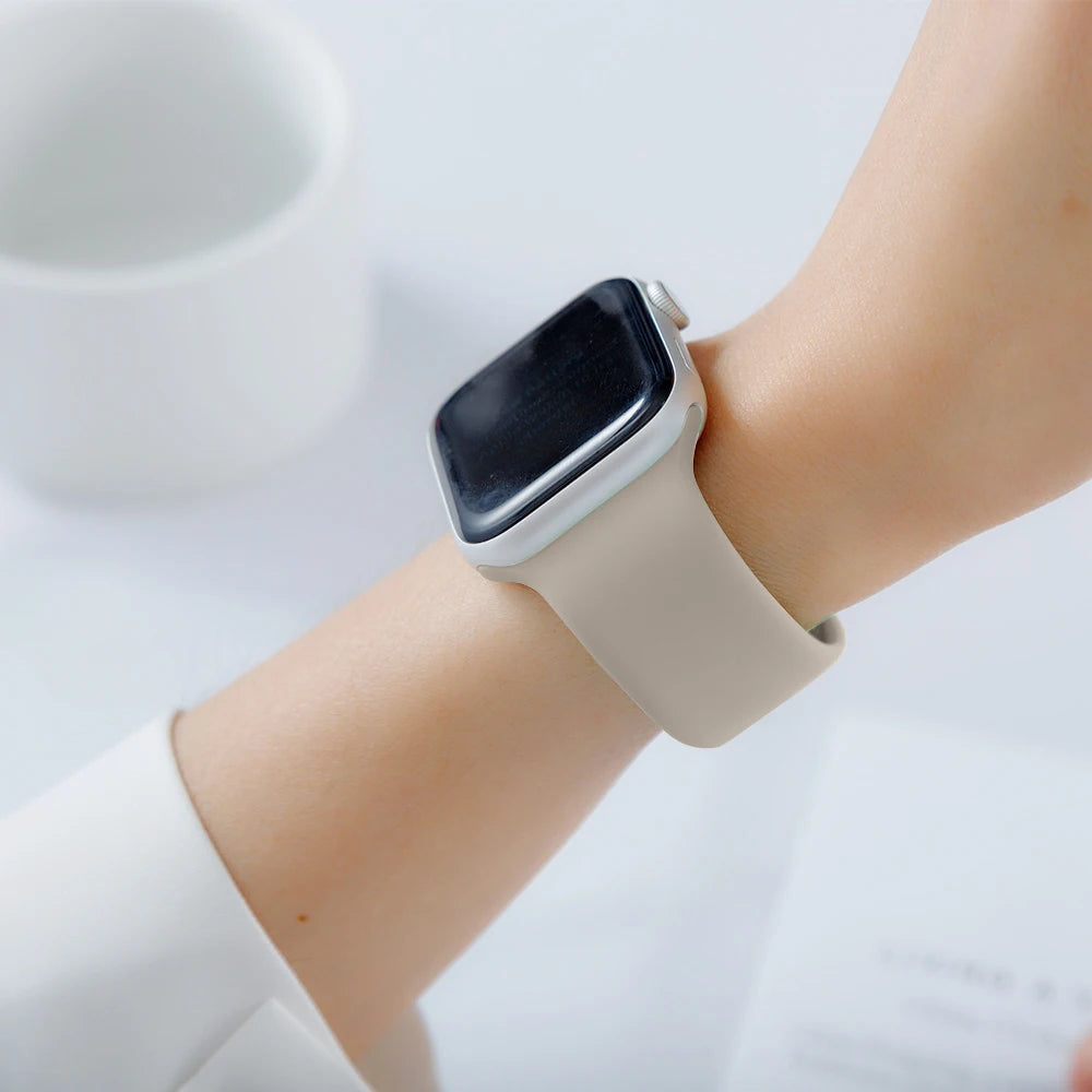 Midnight Blue Soft Silicone Strap for Apple Watch 40/41/42 and 44/45/46/49mm in S/M and M/L, for Series, SE and Ultra