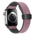 Leather and Silicone Strap with Magnetic Folding Buckle for Apple Watch Series 11, 10, 9, 8, 7, SE & Ultra, 38–49mm Case