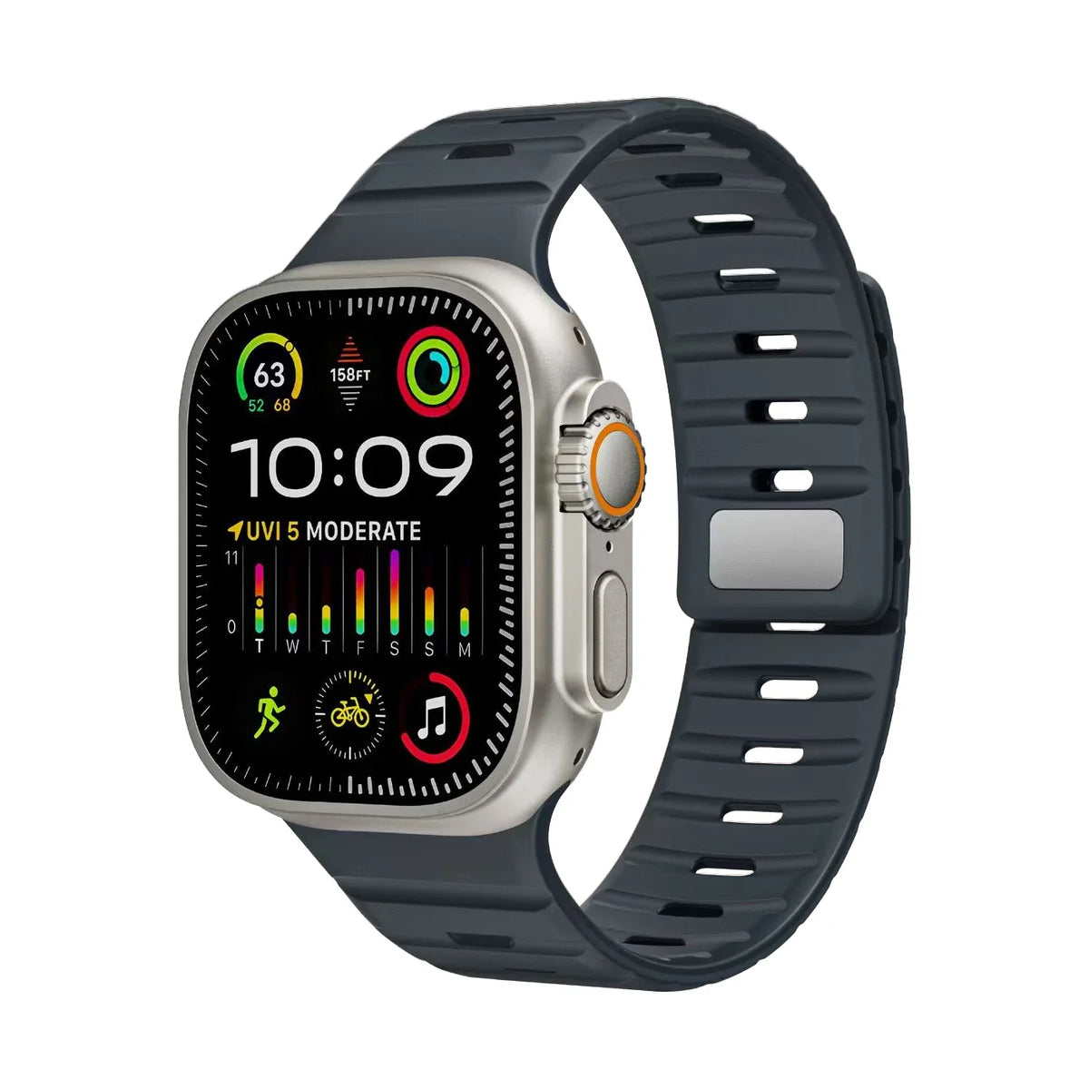 Magnetic Silicone Strap for Apple Watch 38/40/41/42/44/45/46/49mm – Soft Band in Solid and Two-Tone Colours for Series, 