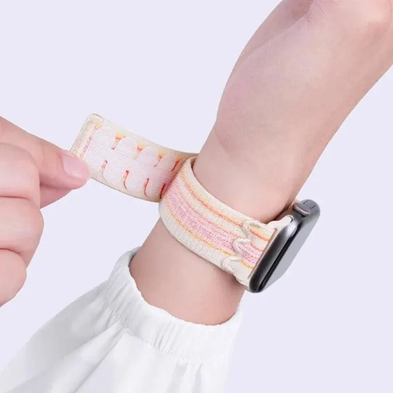 Woven Nylon Loop Strap with Hook-and-Loop Fastening for Apple Watch 38/40/41mm, 42/44/45/46/49mm and Series 10/11 42mm