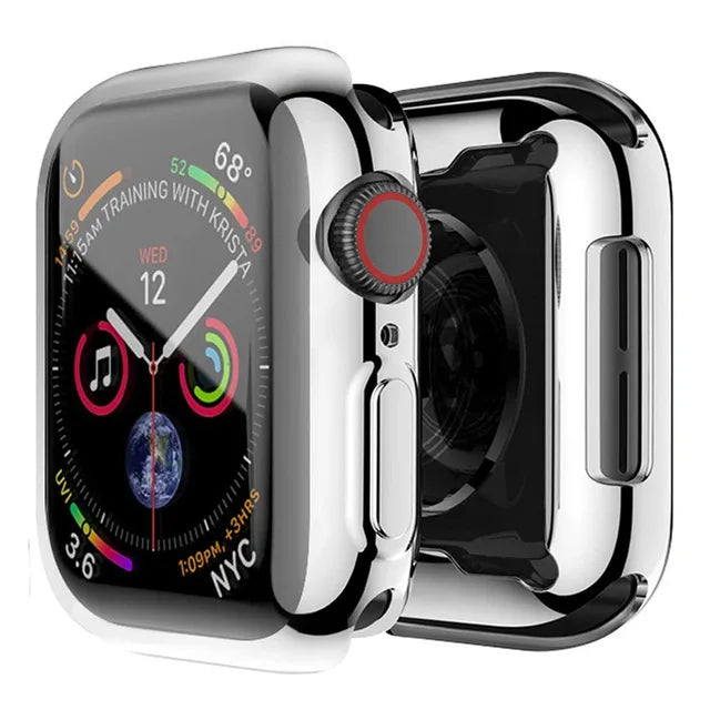 TPU Bumper Case with Built-in Screen Protector for Apple Watch Ultra, SE and Series 1-12, 38mm to 49mm