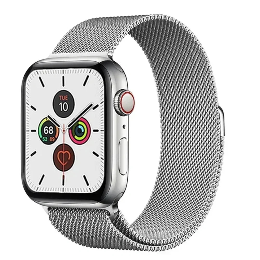 Stainless Steel Mesh Loop Strap with Magnetic Closure for Apple Watch Series 11 to 3, SE & Ultra, 38–49mm Cases