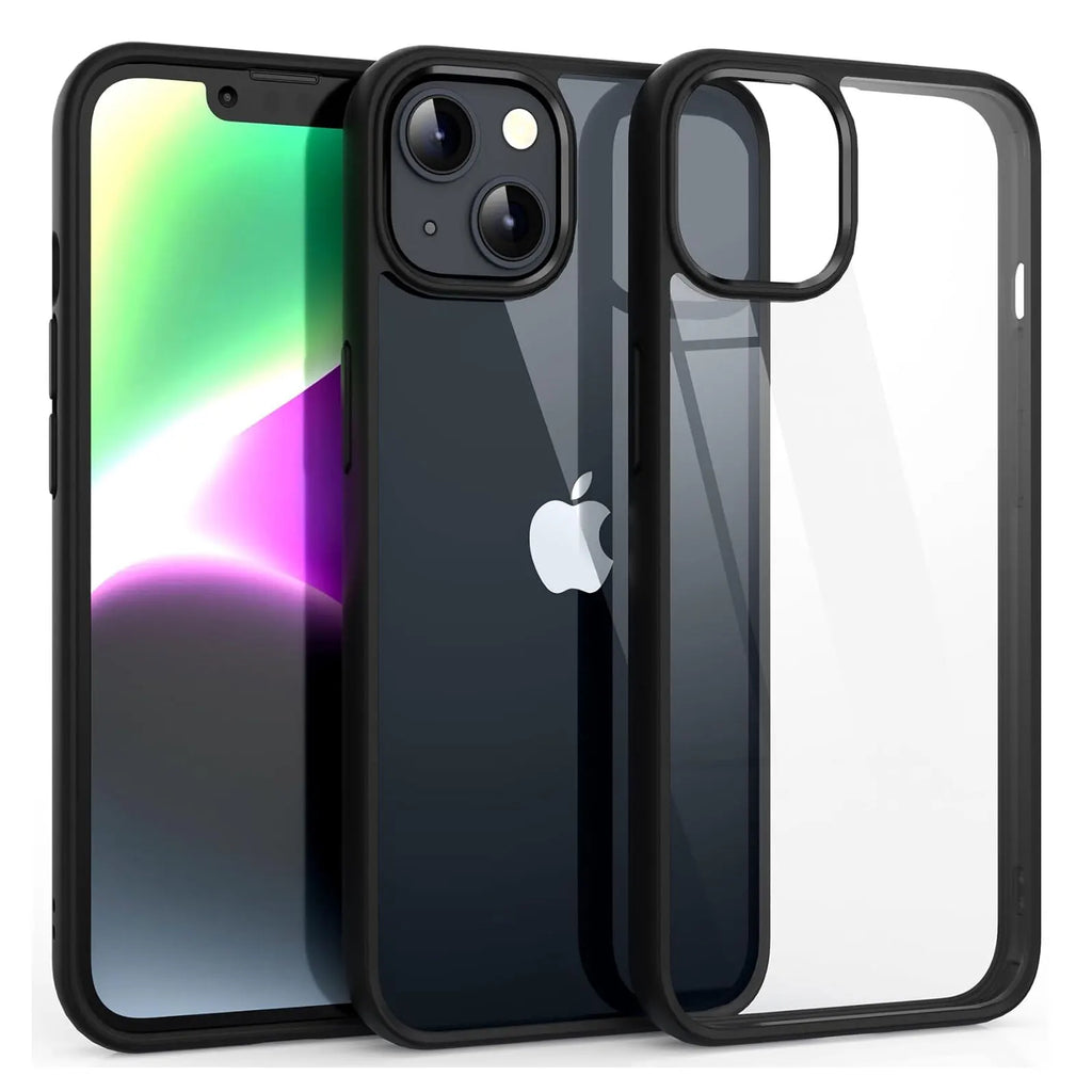 Transparent Phone Case with Soft Silicone Bumper for iPhone 16 Pro Max, 16 Pro, 16 Plus, 16, 15 & 14 Series