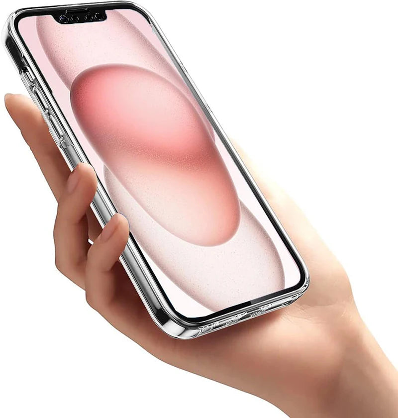 Clear 360 Full Coverage Front and Back Phone Case for iPhone 16 Pro Max, 16 Pro, 16 Plus, 16, 15 & 14 Series - Plastic a