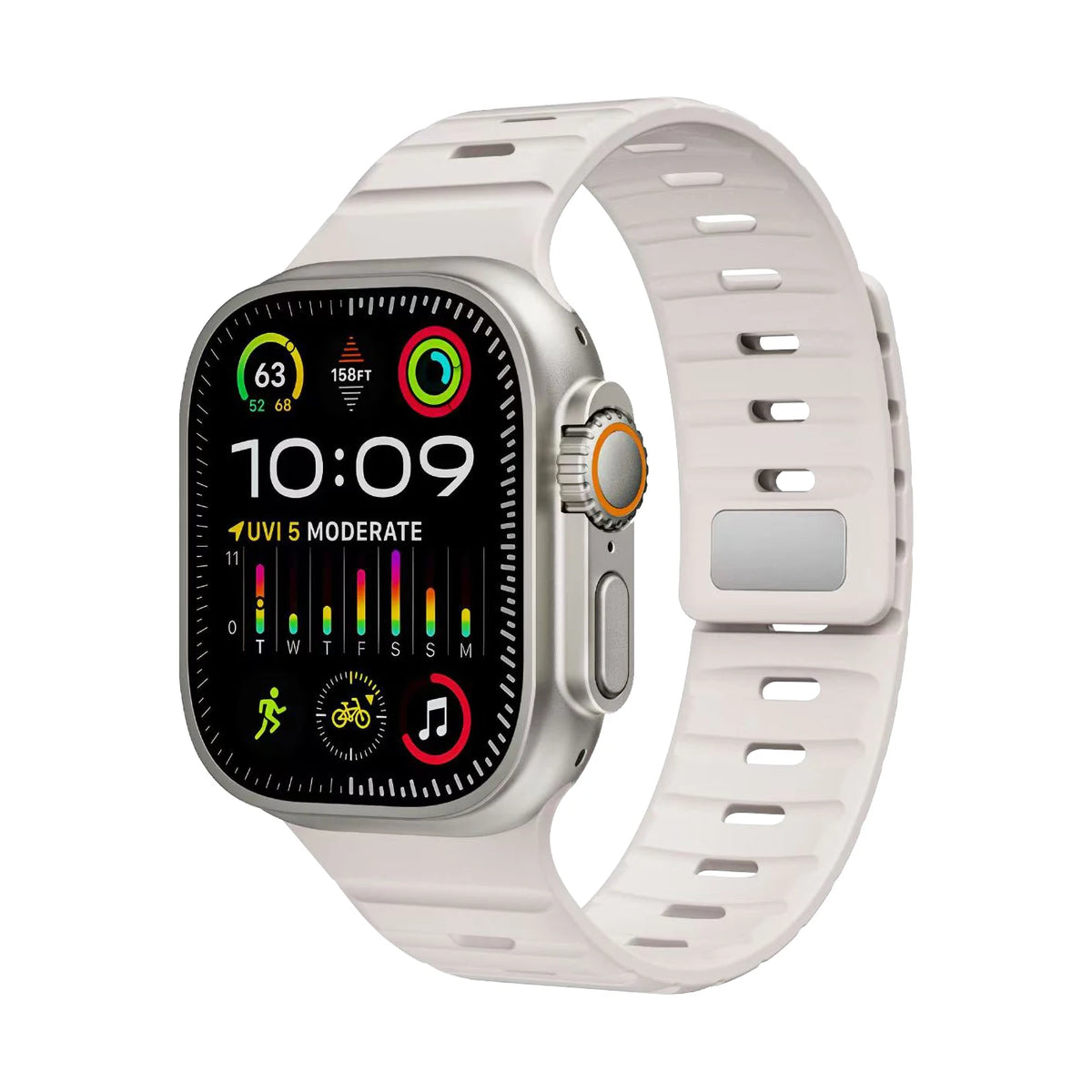 Magnetic Silicone Strap for Apple Watch 38/40/41/42/44/45/46/49mm – Soft Band in Solid and Two-Tone Colours for Series, 