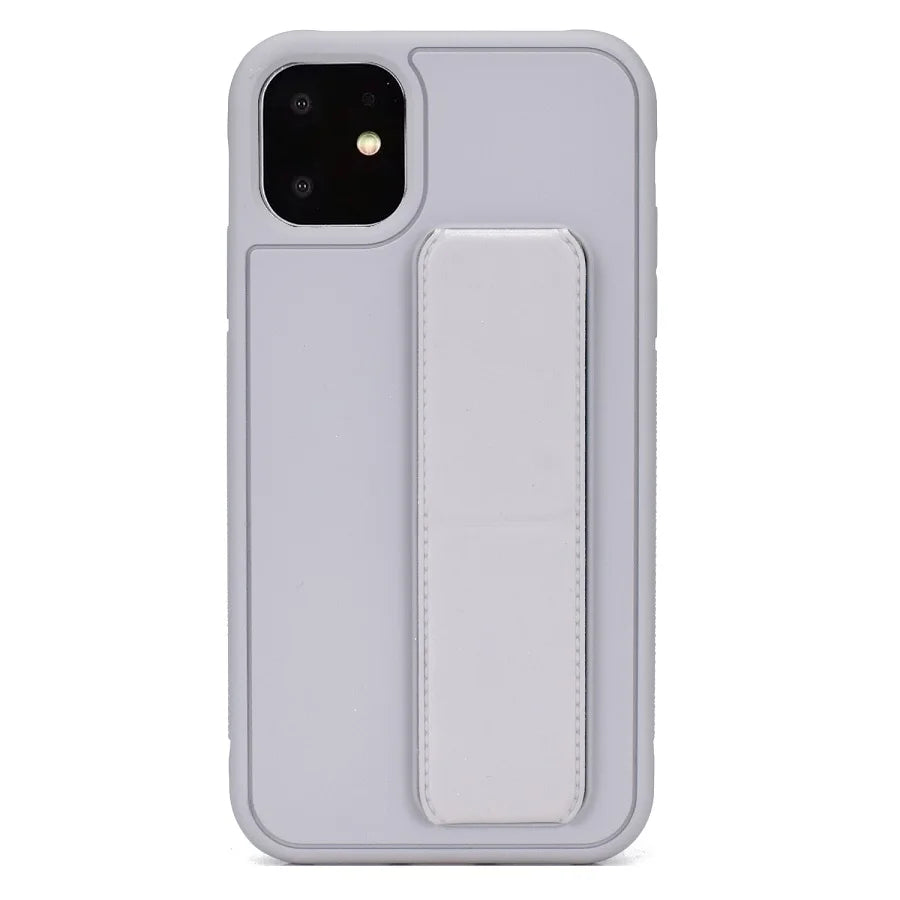Magnetic Hand Strap Case with Kickstand for iPhone 16, 15 & 14 Series, Synthetic Leather and TPU Cover in Ten Colours
