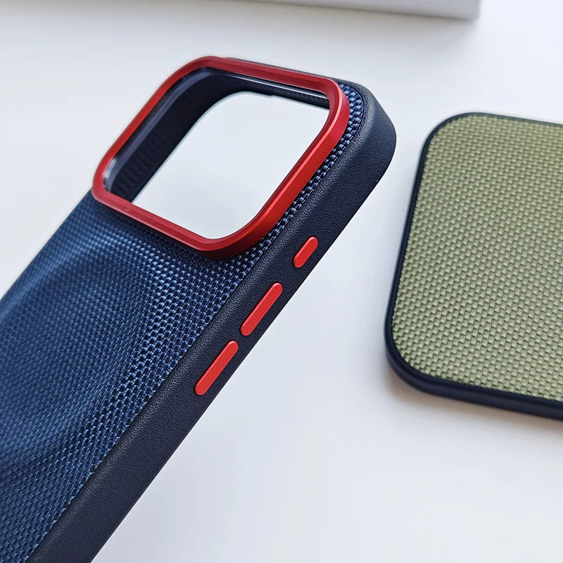 Woven Texture Magnetic Case for iPhone 17 Pro Max, 17 Pro, 17, Air & 18 Pro Series, PU Leather and TPU Cover with Camera