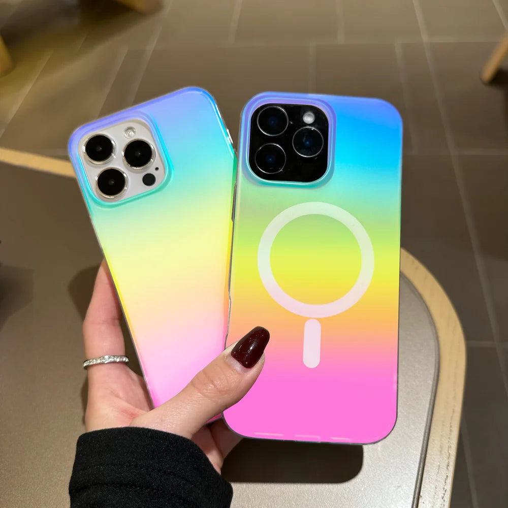 Aurora Gradient Matte Case for iPhone 17 Pro Max, 17 Pro, Air, 17, 16, 15 & 14 Series with Optional Magnetic Ring