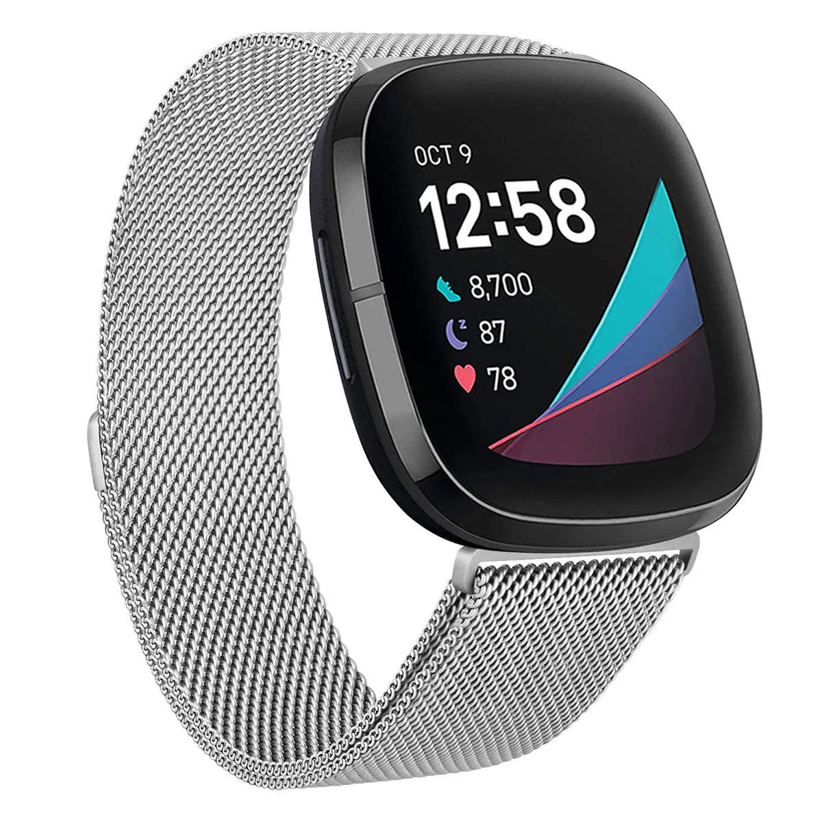 Stainless Steel Milanese Mesh Strap for Fitbit Versa, Versa 2, Versa Lite, Versa 3, Versa 4 and Sense – Magnetic Metal B