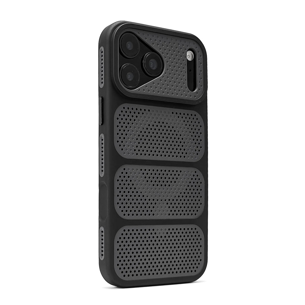Vented Perforated Bumper Phone Case for iPhone 18 Pro, 17, 16, 15 & 14 Series - Hollow Heat-Vent Design, 5 Colours