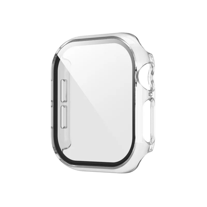 PC Bumper Case with Tempered Glass Screen Protector for Apple Watch 38–49mm Series, SE & Ultra in Black, Clear & More