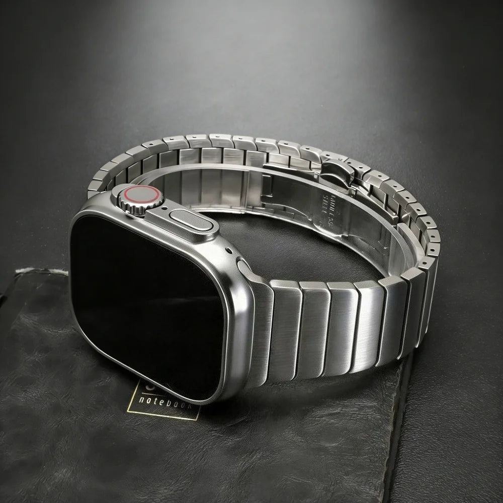 Metal Link Strap in Stainless Steel for Apple Watch 38/40/41, 42, 44/45, 46 & 49mm with Butterfly Clasp in 7 Colours