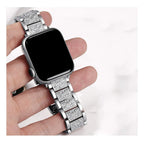 Crystal-Set Stainless Steel Link Strap for Apple Watch 38/40/41mm, 42/44/45/49mm, Series 10 42mm and 46mm in 5 Colours