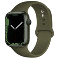 Olive Green Silicone Watch Strap for Apple Watch 38/40/41mm & 42/44/45/46/49mm - Flexible Band, S/M or M/L