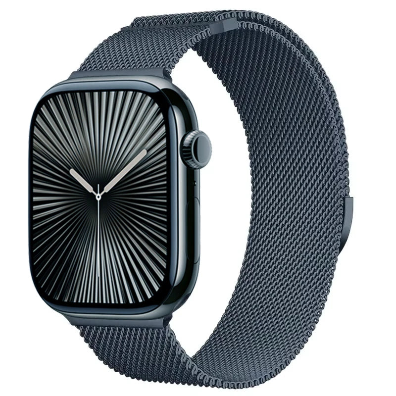 Rose Gold Stainless Steel Mesh Watch Strap with Magnetic Buckle for Apple Watch 38mm to 49mm - Breathable Metal Band