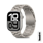 Stainless Steel Bracelet Strap for Apple Watch Series, SE & Ultra 38mm to 49mm in Silver, Gold, Rose Gold, Starlight & Black