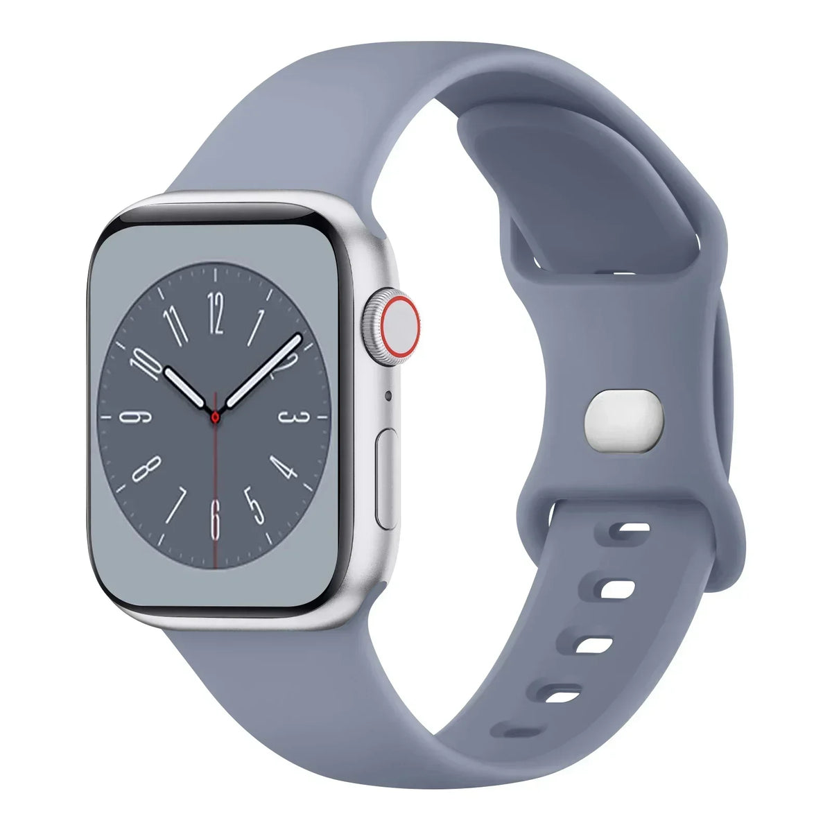 Soft Silicone Strap with Snap Button Fastening for Apple Watch 38–49mm Cases, Series 10 and Ultra Compatible Watch Band