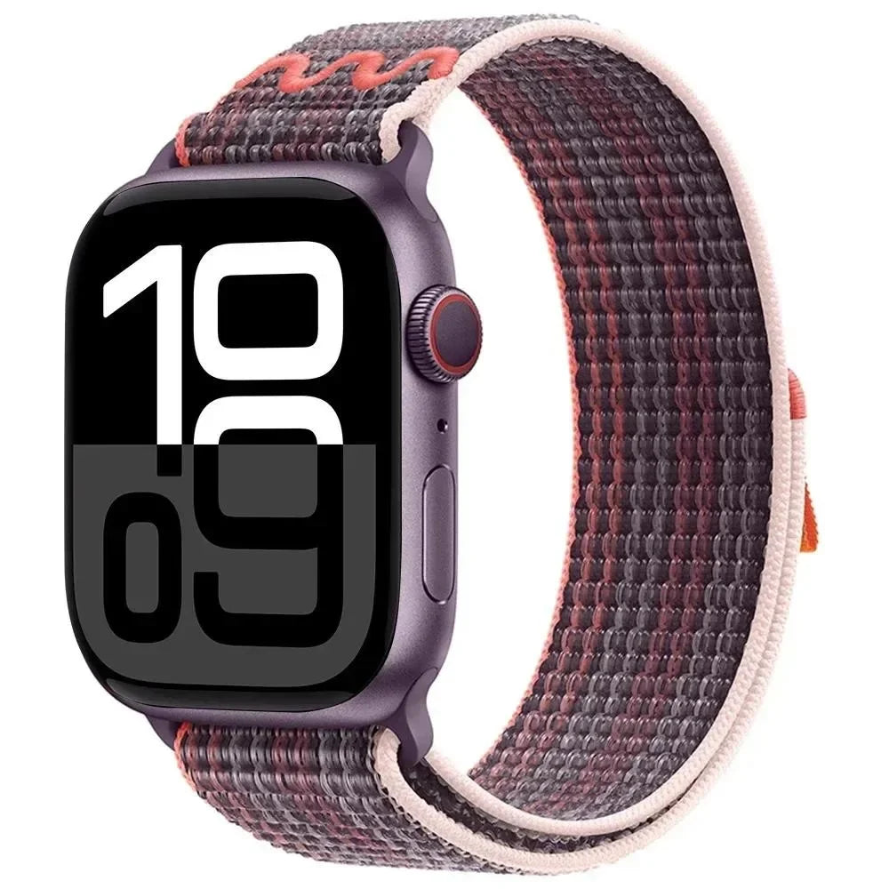 Woven Nylon Loop Strap with Hook-and-Loop Fastening for Apple Watch 38/40/41mm, 42/44/45/46/49mm and Series 10/11 42mm
