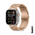 Stainless Steel Bracelet Strap for Apple Watch Series, SE & Ultra 38mm to 49mm in Silver, Gold, Rose Gold, Starlight & Black
